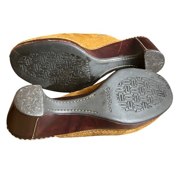 Cole Haan Country Suede Leather Clogs Size 7B Chunky Platform Slip On Mule - Picture 13 of 14